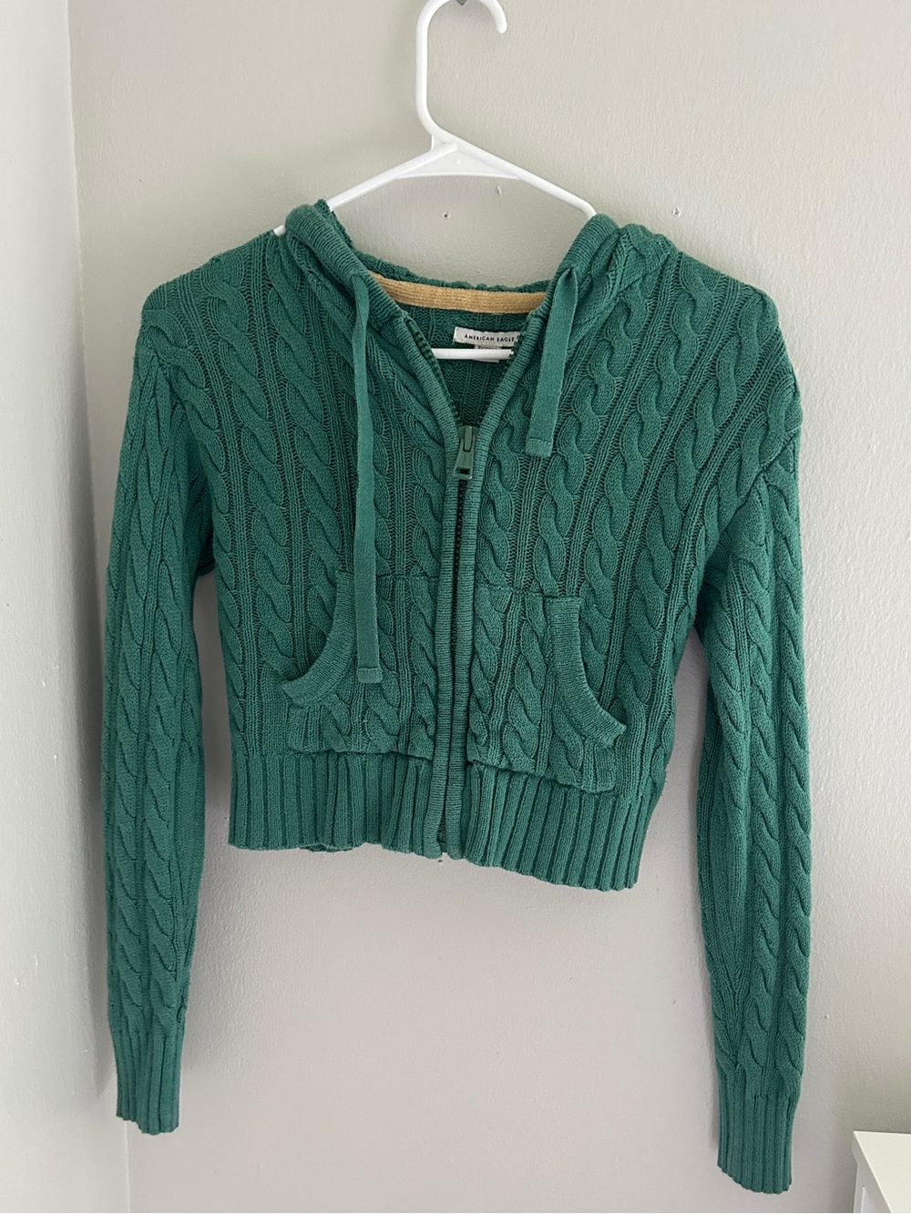 American Eagle Cropped Sweater Zip Up